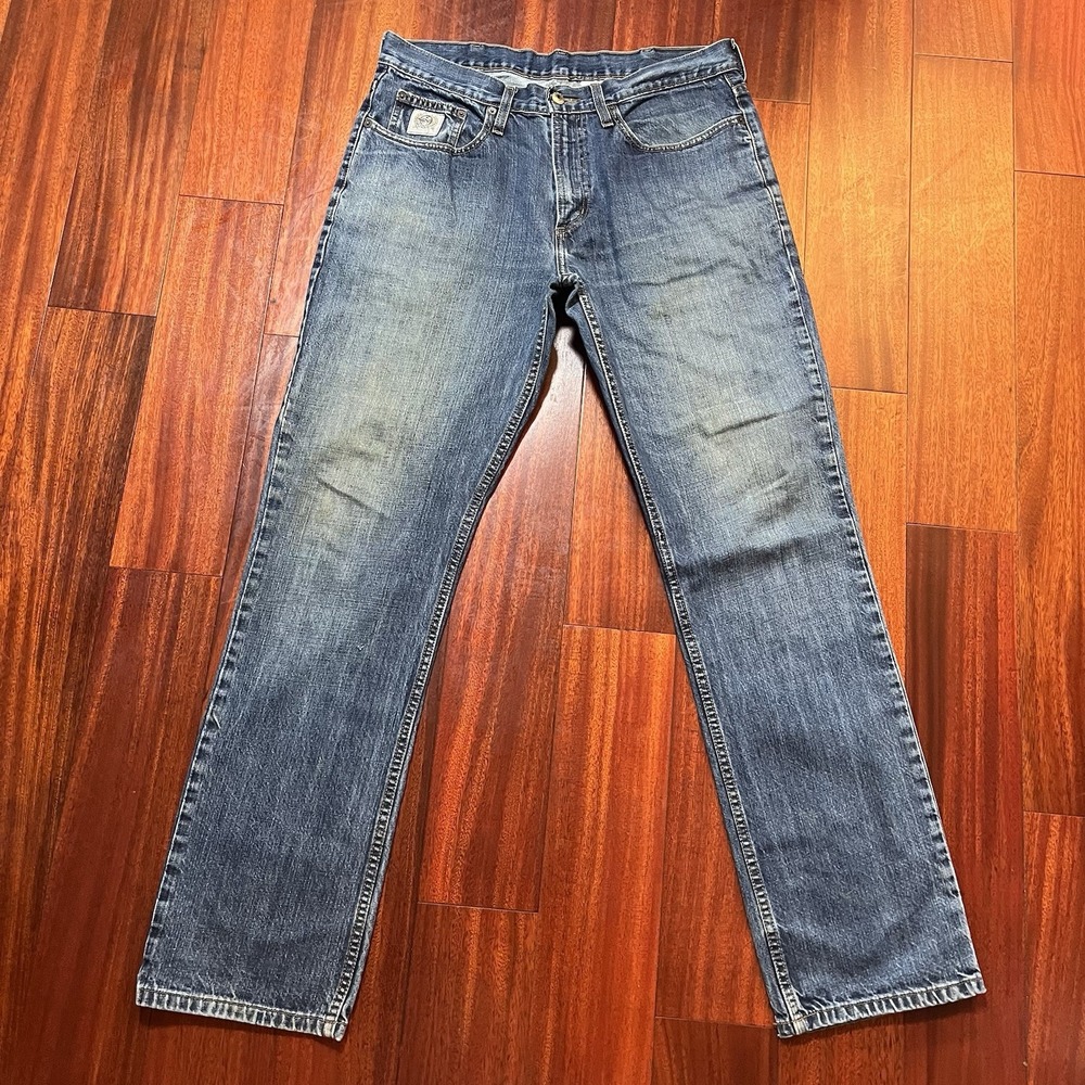 Cinch Jeans Mens 34x34 (35x33) Blue Light Wash Ranch Denim Workwear Farm *